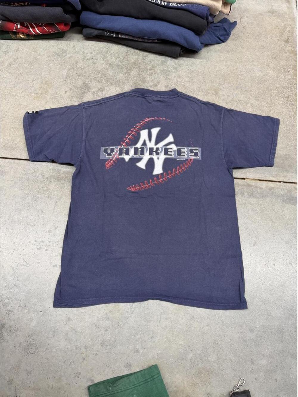 vintage new york yankees starter baseball navy shirt size medium